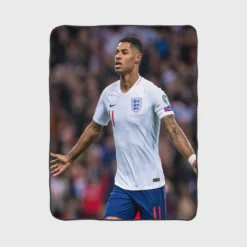 England Football Player Marcus Rashford Fleece Blanket 1