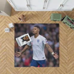 England Football Player Marcus Rashford Rug