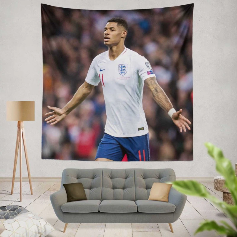 England Football Player Marcus Rashford Tapestry