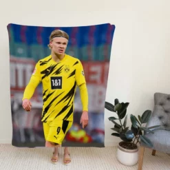 Erling Haaland Energetic Dortmund BVB Club Player Fleece Blanket