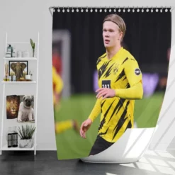 Erling Haaland Excellent Dortmund BVB Player Shower Curtain