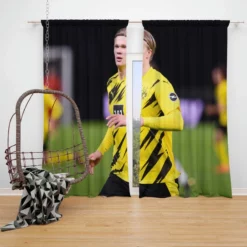 Erling Haaland Excellent Dortmund BVB Player Window Curtain