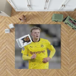 Erling Haaland Popular Dortmund BVB Player Rug