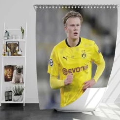 Erling Haaland Popular Dortmund BVB Player Shower Curtain