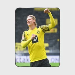 Erling Haaland Powerfull Dortmund BVB Club Player Fleece Blanket 1