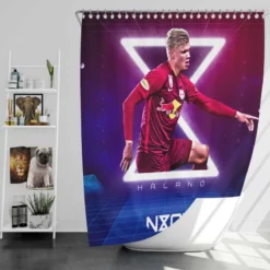 Erling Haaland Salzburg Club Forward Player Shower Curtain