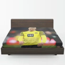 Erling Haaland Soccer Player Fitted Sheet 1