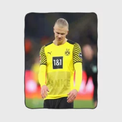 Erling Haaland Soccer Player Fleece Blanket 1