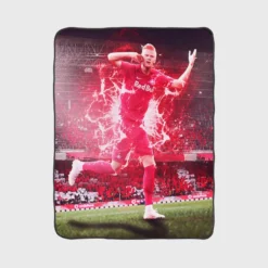 Erling Haaland in Red Bull Salzburg Club Fleece Blanket 1