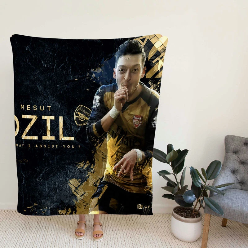 Ethical Arsenal Football Player Mesut Ozil Fleece Blanket