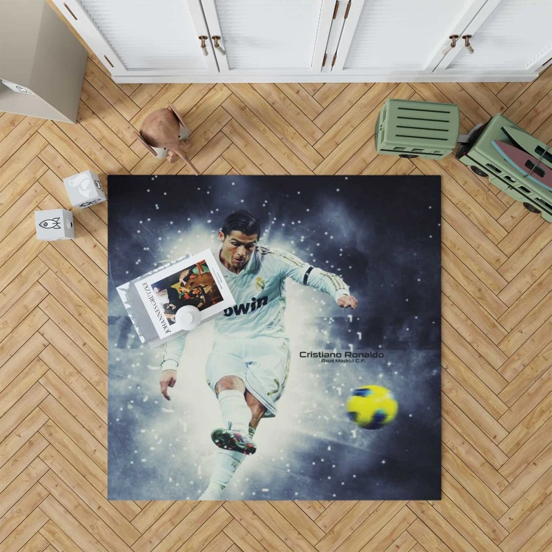 Ethical Cristiano Ronaldo Football Player Rug