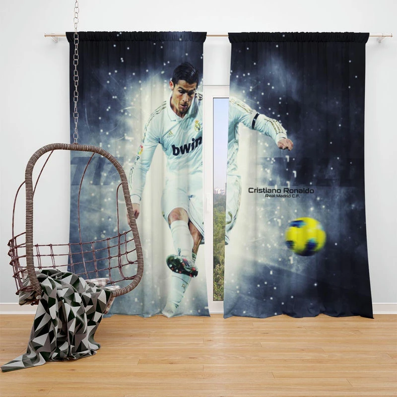 Ethical Cristiano Ronaldo Football Player Window Curtain