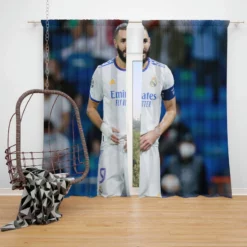 Ethical Football Player Karim Benzema Window Curtain