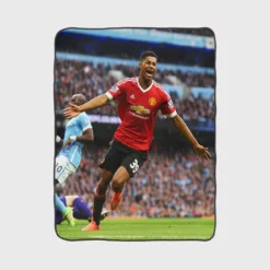 Ethical Football Player Marcus Rashford Fleece Blanket 1