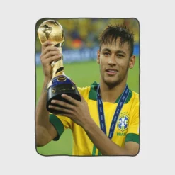 Ethical Football Player Neymar Fleece Blanket 1