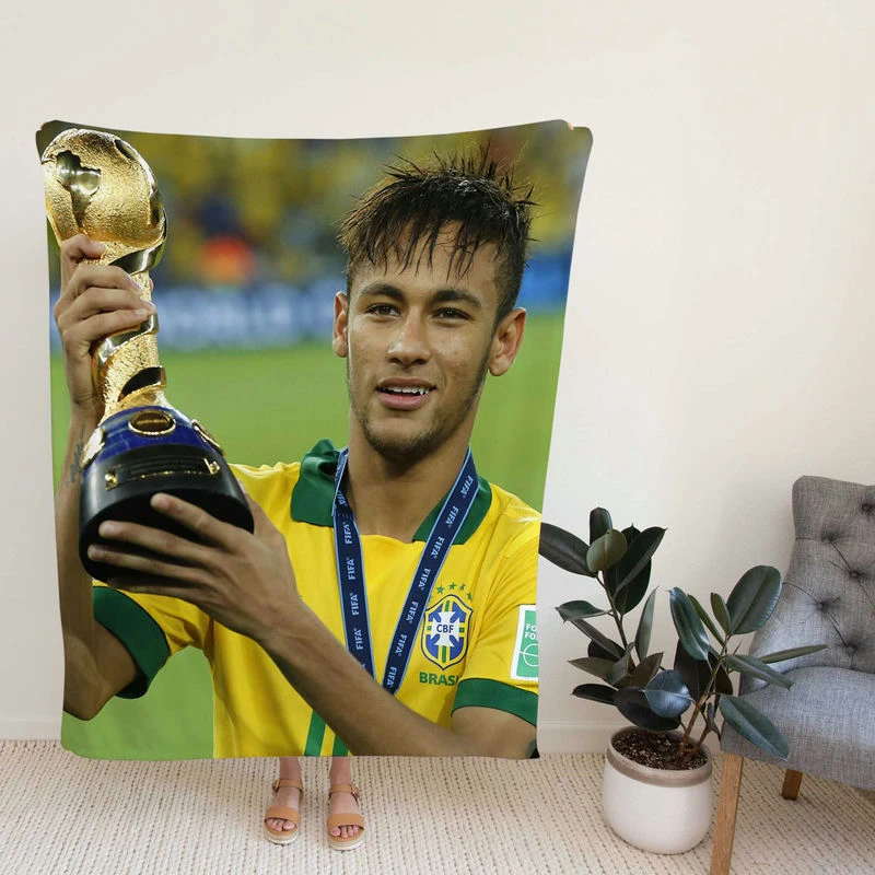 Ethical Football Player Neymar Fleece Blanket