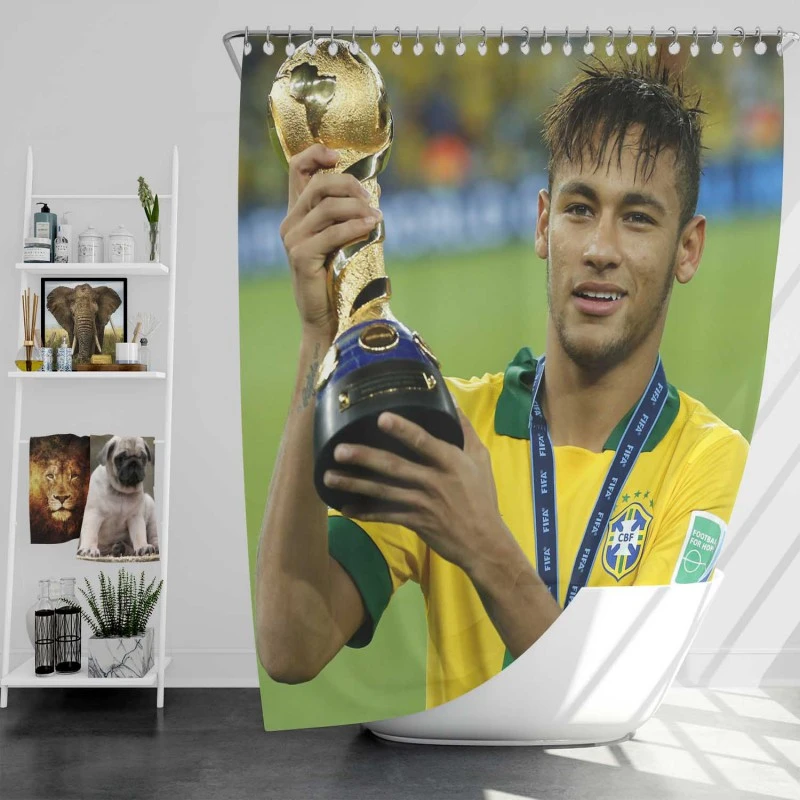 Ethical Football Player Neymar Shower Curtain