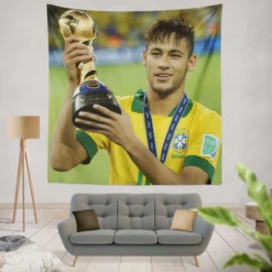 Ethical Football Player Neymar Tapestry