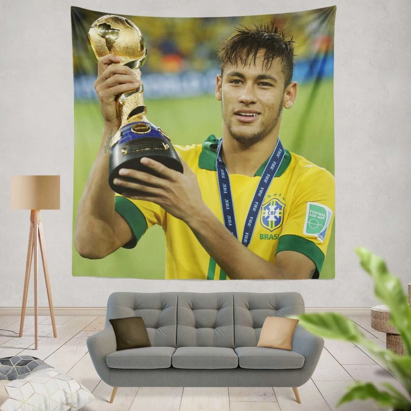 Ethical Football Player Neymar Tapestry