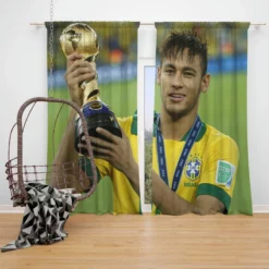 Ethical Football Player Neymar Window Curtain