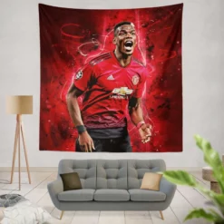 Ethical Football Player Paul Pogba Tapestry