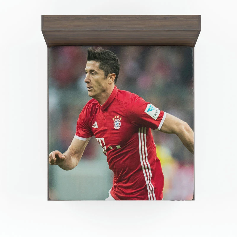 Ethical Football Player Robert Lewandowski Fitted Sheet