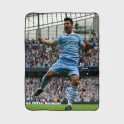 Ethical Football Player Sergio Aguero Fleece Blanket 1