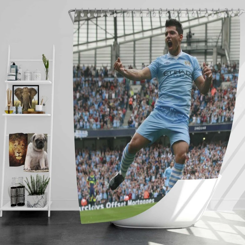 Ethical Football Player Sergio Aguero Shower Curtain