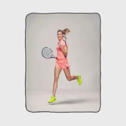 Eugenie Bouchard Canadien Tennis Player Fleece Blanket 1