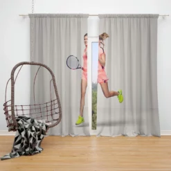 Eugenie Bouchard Canadien Tennis Player Window Curtain
