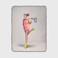 Eugenie Bouchard Top Ranked Tennis Player Fleece Blanket 1