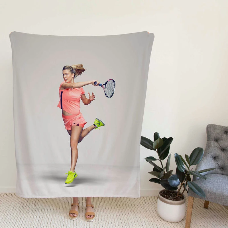 Eugenie Bouchard Top Ranked Tennis Player Fleece Blanket