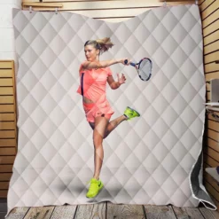 Eugenie Bouchard Top Ranked Tennis Player Quilt Blanket