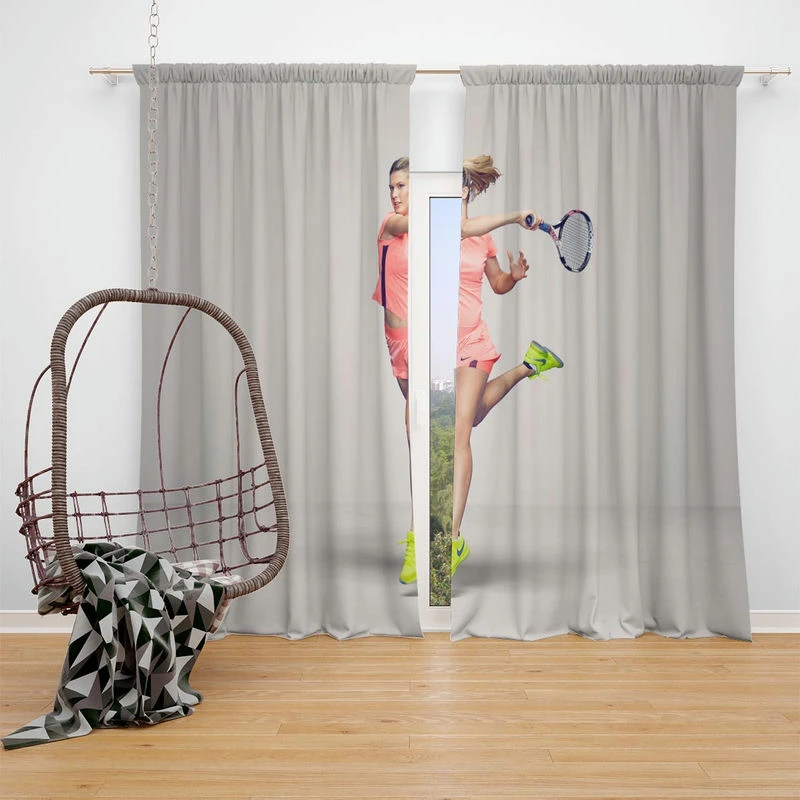Eugenie Bouchard Top Ranked Tennis Player Window Curtain