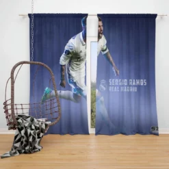 European Cup Player Sergio Ramos Window Curtain