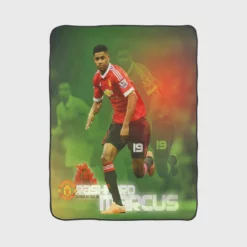 European Cup Soccer Player Marcus Rashford Fleece Blanket 1