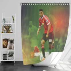 European Cup Soccer Player Marcus Rashford Shower Curtain