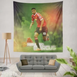European Cup Soccer Player Marcus Rashford Tapestry