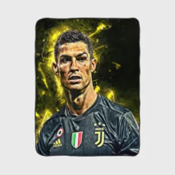 European Cups Footballer Player Cristiano Ronaldo Fleece Blanket 1