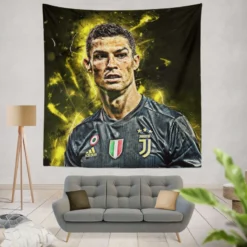 European Cups Footballer Player Cristiano Ronaldo Tapestry