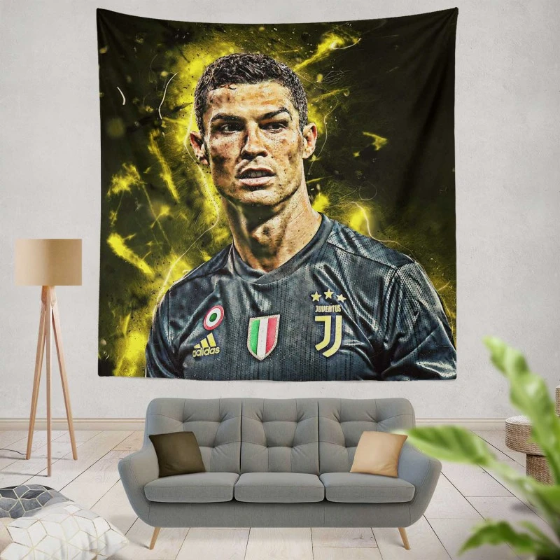 European Cups Footballer Player Cristiano Ronaldo Tapestry