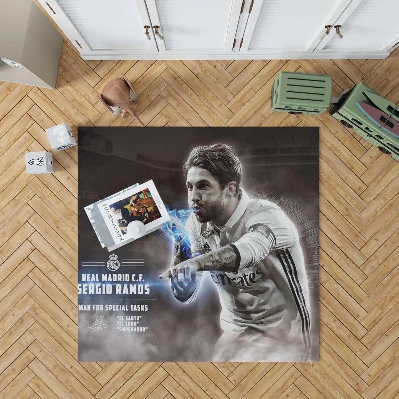 European Footballer Sergio Ramos Rug