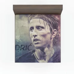 Excellent Croatian Football Player Luka Modric Fitted Sheet