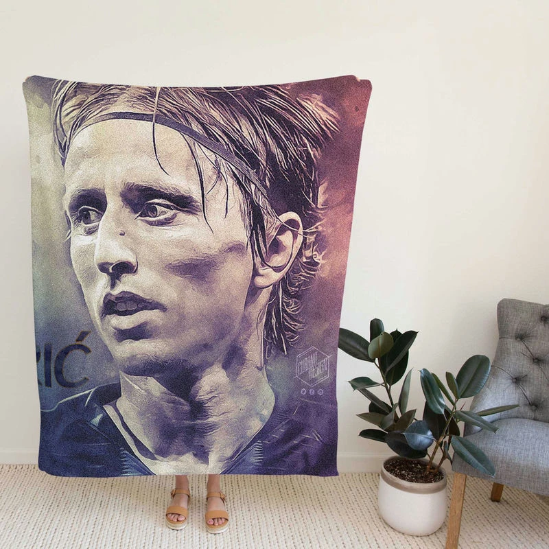 Excellent Croatian Football Player Luka Modric Fleece Blanket