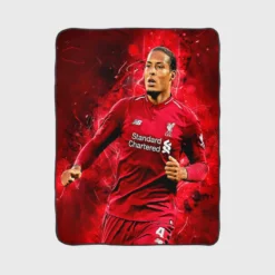 Excellent Dutch Football Player Virgil van Dijk Fleece Blanket 1