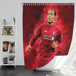 Excellent Dutch Football Player Virgil van Dijk Shower Curtain