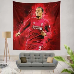 Excellent Dutch Football Player Virgil van Dijk Tapestry