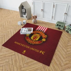 Excellent English Soccer Team Manchester United Logo Rug 1