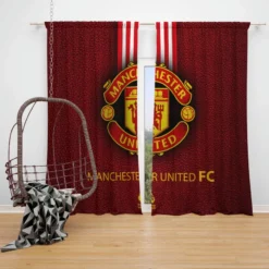 Excellent English Soccer Team Manchester United Logo Window Curtain