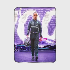 Excellent Formula 1 Racer Lewis Hamilton Fleece Blanket 1